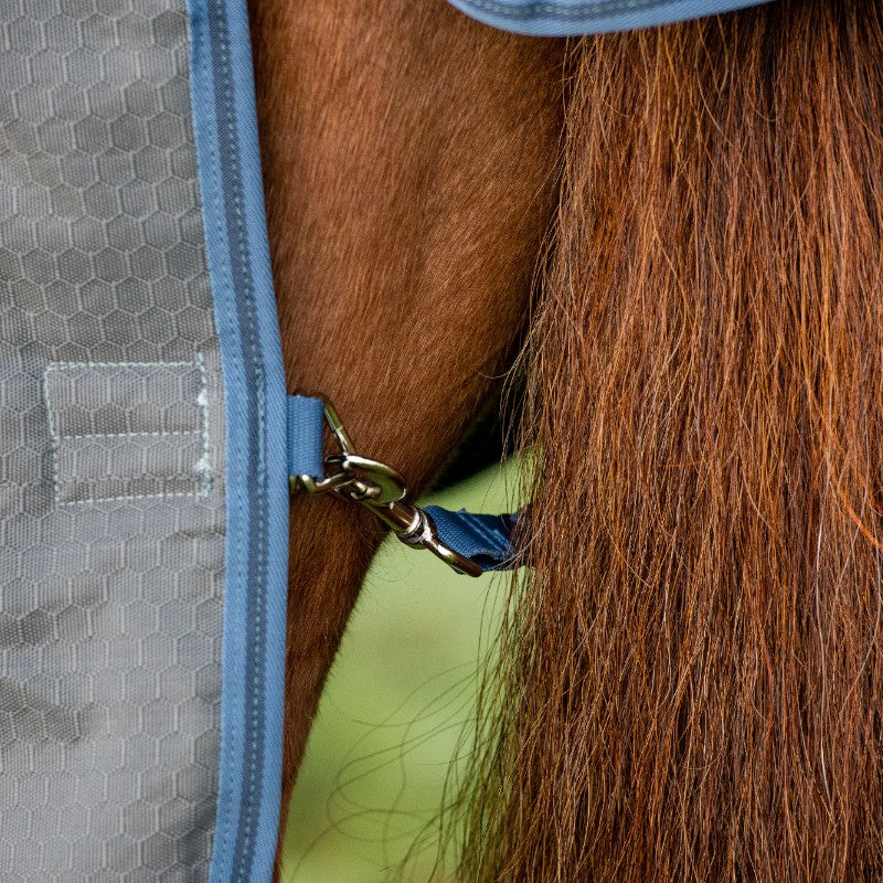 Horseware - Couverture d'extérieur Rhino Plus HexStop gris/ indigo 100g | - Ohlala