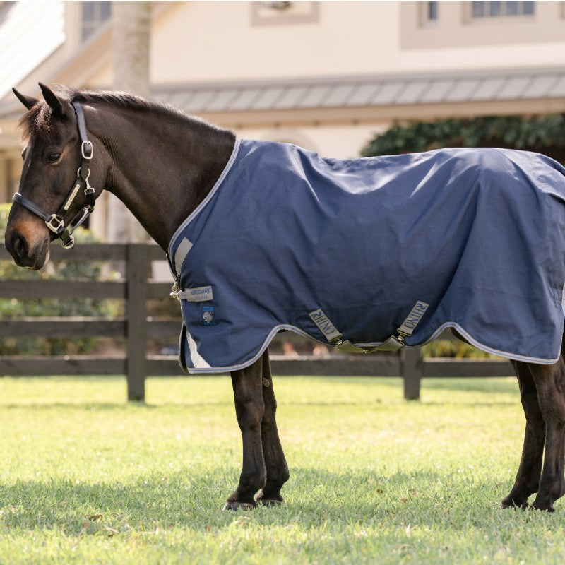 Horseware - Couverture d'extérieur Rhino Turnout marine/ titanium grey/ classic blue 0g | - Ohlala