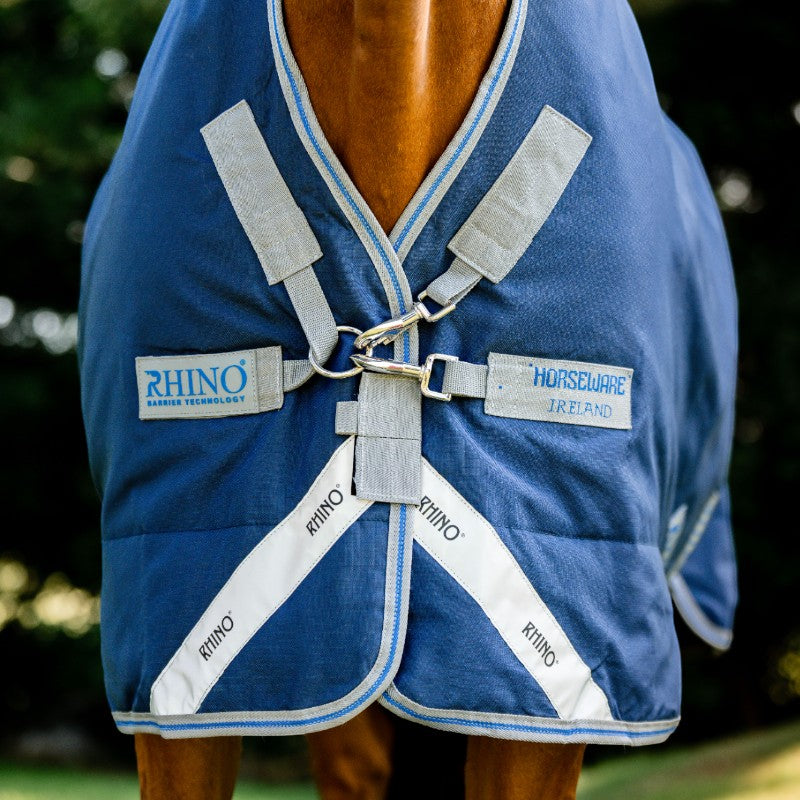 Horseware - Couverture d'extérieur Rhino Wug marine/ titanium grey/ classic blue 450g | - Ohlala
