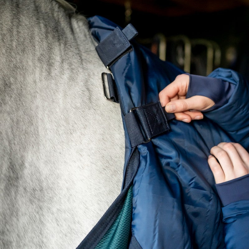 Horseware - Couverture de box Amigo Ripstop Insulator dynasty green/ marine/ argent 350g | - Ohlala