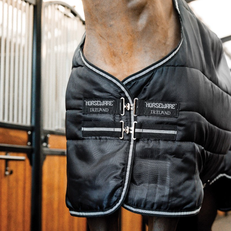 Horseware - Couverture de box Easy-Layer Stable noir et silver 200g | - Ohlala