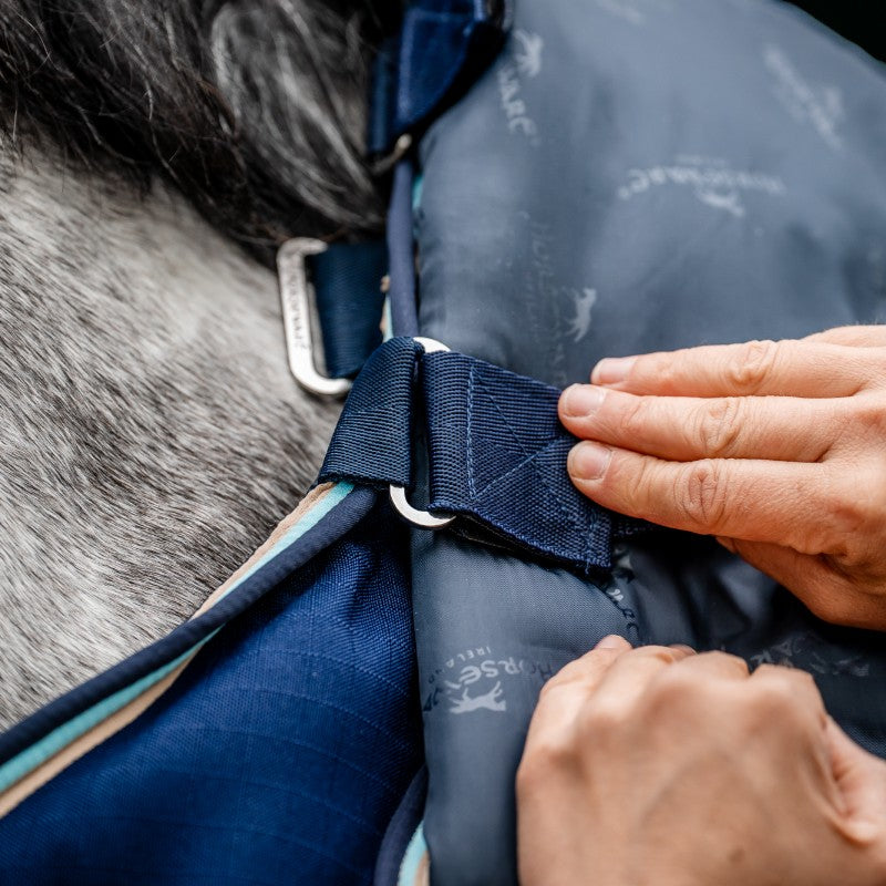 Horseware - Couverture de box Rambo Optimo Stable Plus marine/ beige/ baby blue 400g | - Ohlala