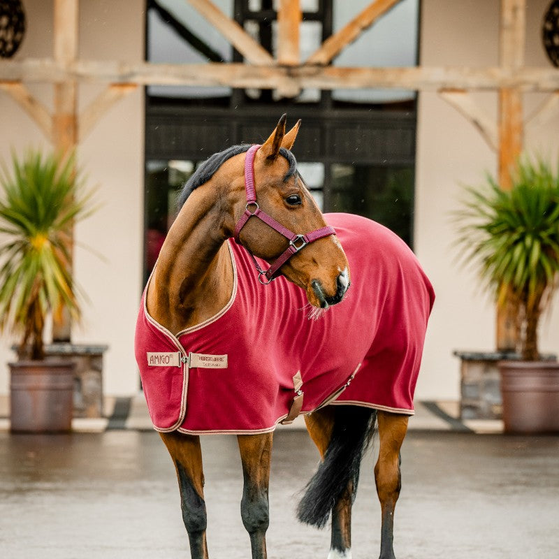 Horseware - Couverture polaire Amigo Fleece Cooler mulberry et taupe 0g | - Ohlala