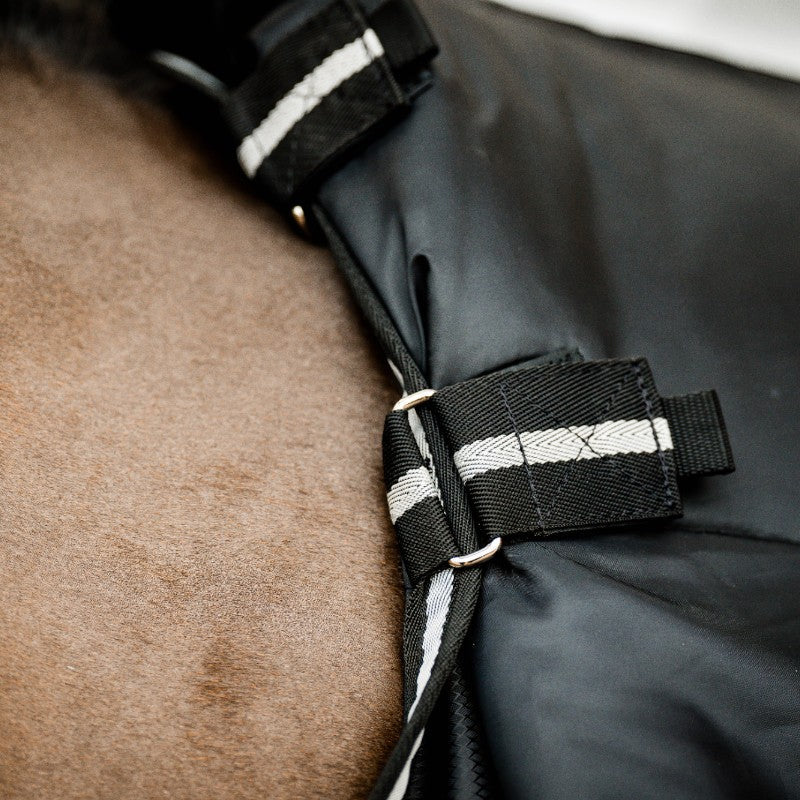 Horseware - Couvre-cou Easy Layer Stable noir et silver 100g | - Ohlala