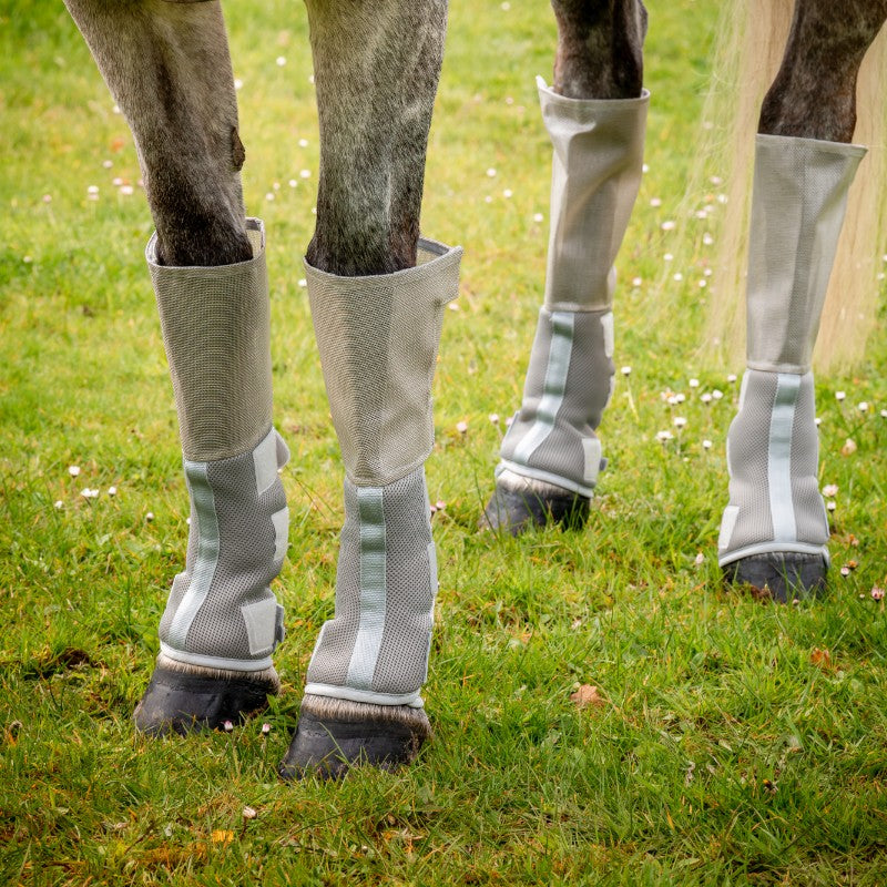 Horseware - Guêtres anti-mouches Tech-Fit Flyboot silver (x4) | - Ohlala