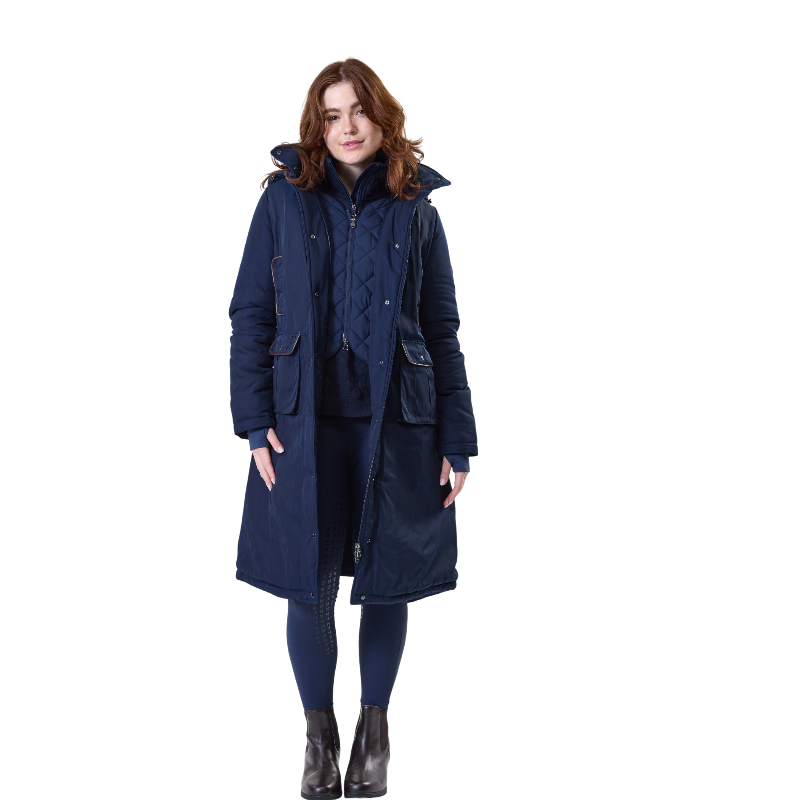 Horseware - Manteau manches longues femme Newmarket marine | - Ohlala
