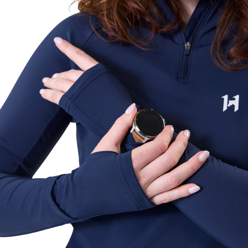 Horseware - Sweat manches longues femme Strive Winter 1/4 Zip marine | - Ohlala