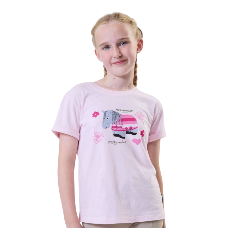 Horseware - T-shirt manches courtes enfant Crafty Pony rose | - Ohlala