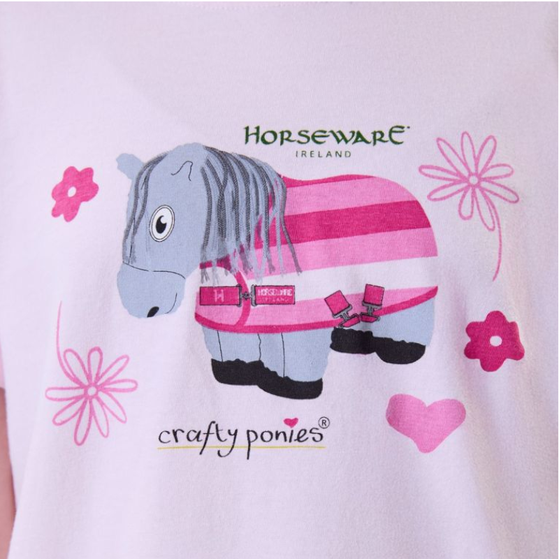 Horseware - T-shirt manches courtes enfant Crafty Pony rose | - Ohlala