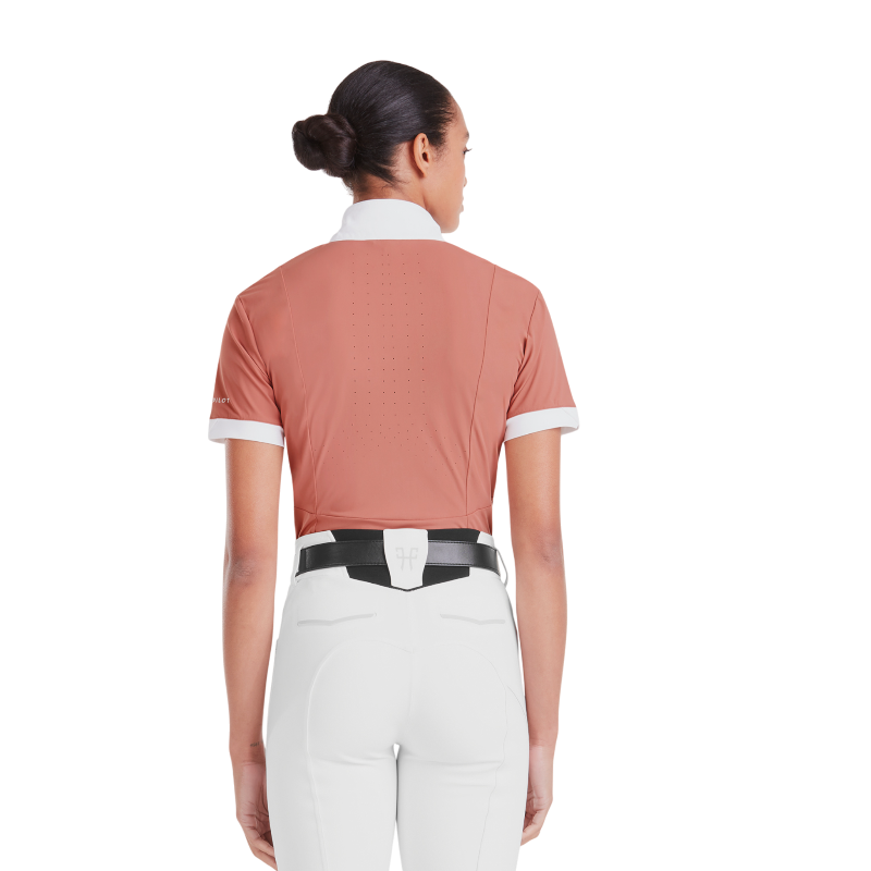 Horse Pilot - Chemise de concours manches courtes femme Monica brick dust | - Ohlala