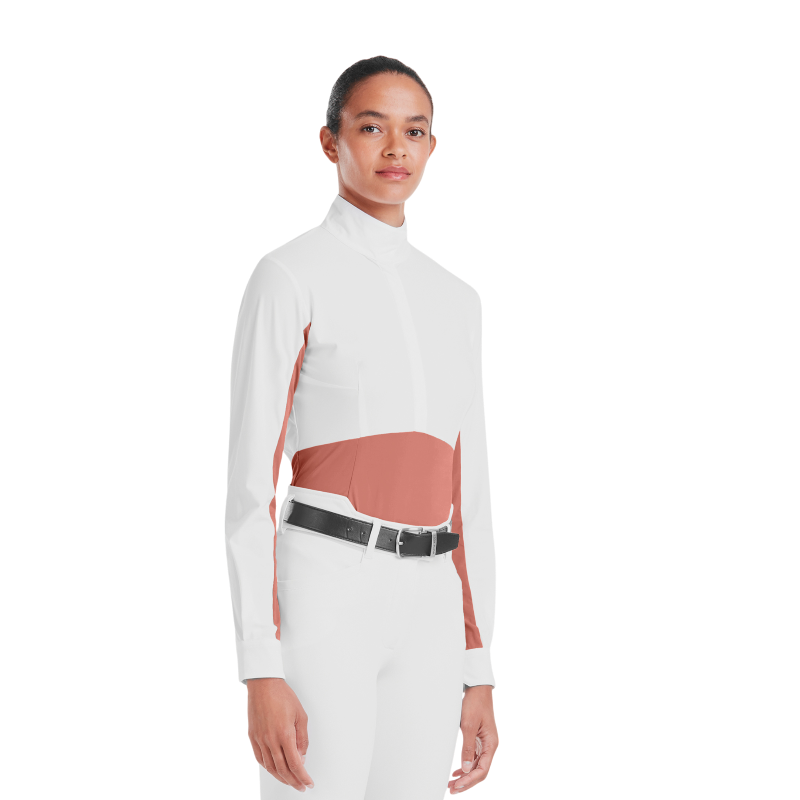 Horse Pilot - Chemise de concours manches longues femme Monica brick dust | - Ohlala