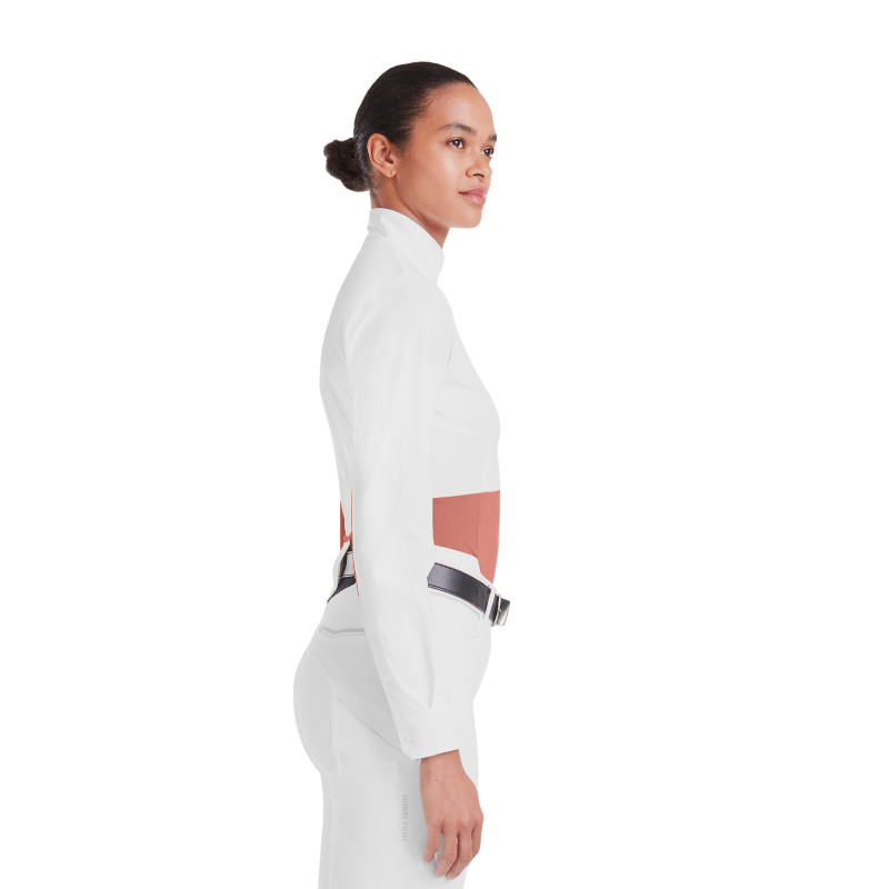 Horse Pilot - Chemise de concours manches longues femme Monica brick dust | - Ohlala