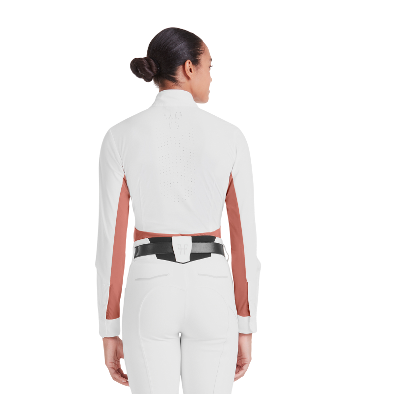 Horse Pilot - Chemise de concours manches longues femme Monica brick dust | - Ohlala