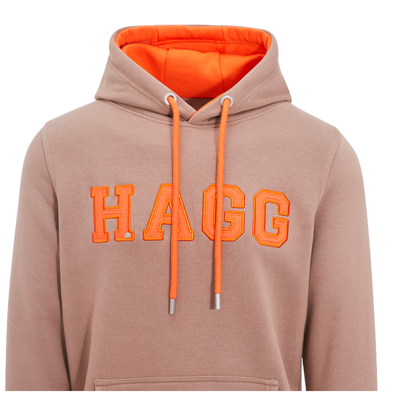 Hagg - Sweat à capuche femme marron glacé/ orange | - Ohlala