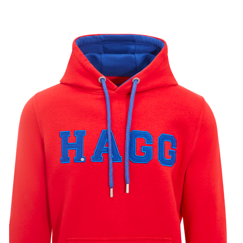 Hagg - Sweat à capuche femme rouge/ bleu roi | - Ohlala
