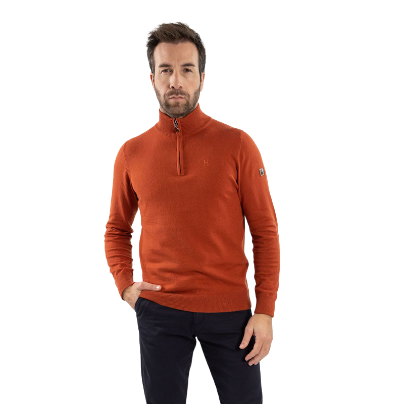 Harcour - Pull homme Flash terracotta | - Ohlala