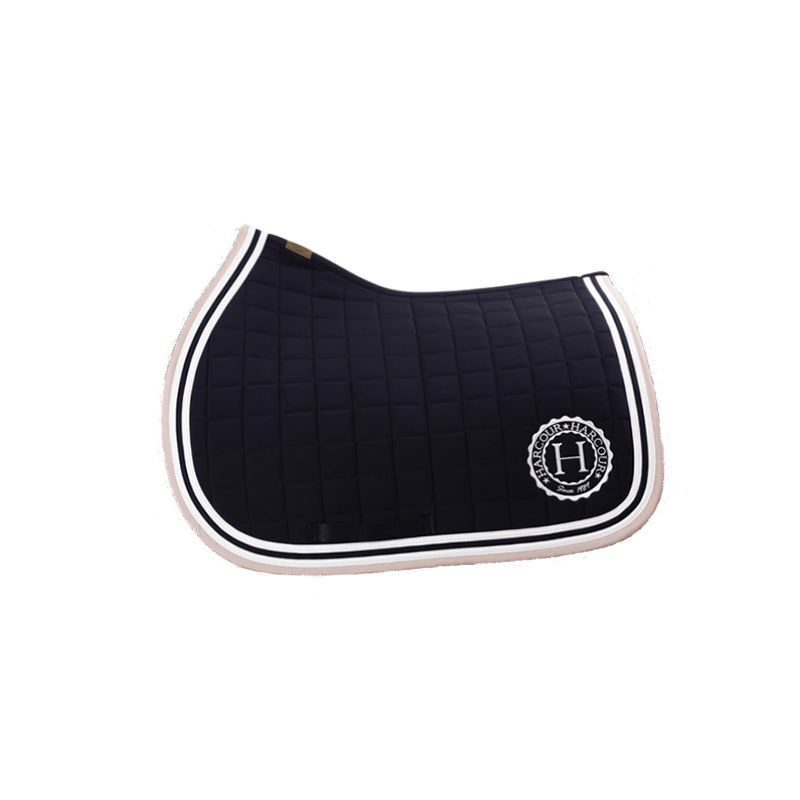 Harcour - Tapis de selle Soft marine/ pivoine | - Ohlala