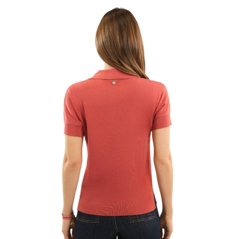 Harcour - Polo manches courtes femme Babeth pamplemousse | - Ohlala