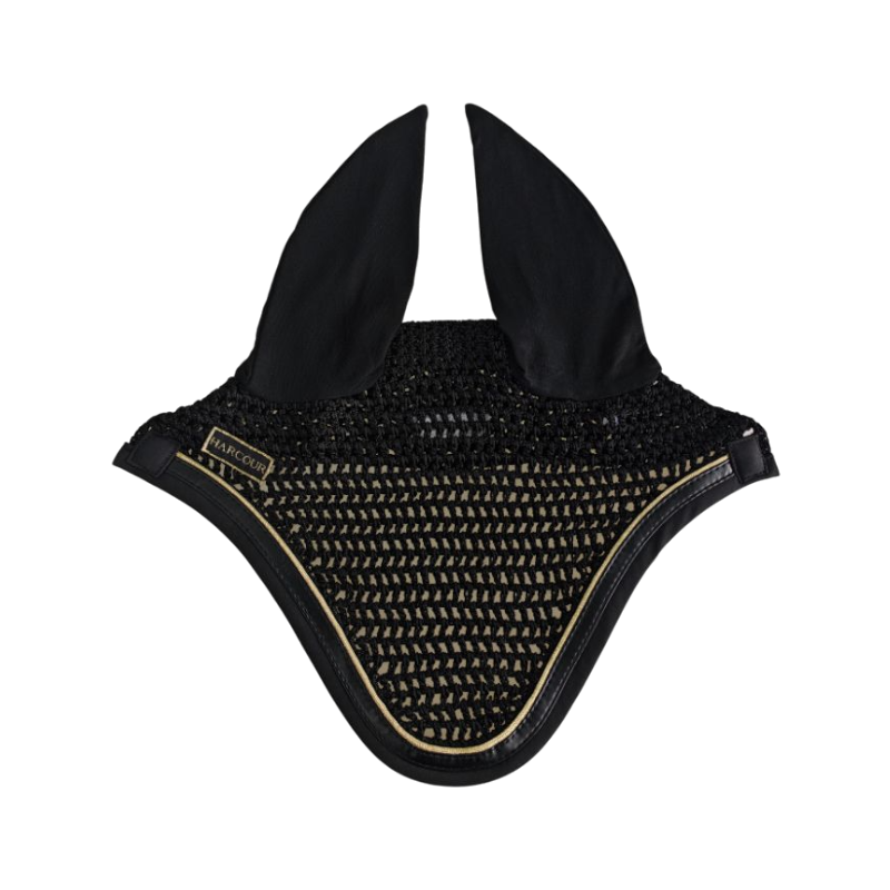 Harcour - Bonnet pour chevaux Freya noir/ gold | - Ohlala
