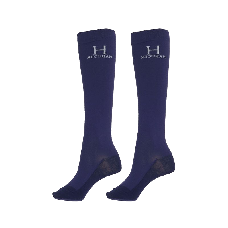 Harcour - Chaussettes d'équitation Badminton Marine (x2) | - Ohlala