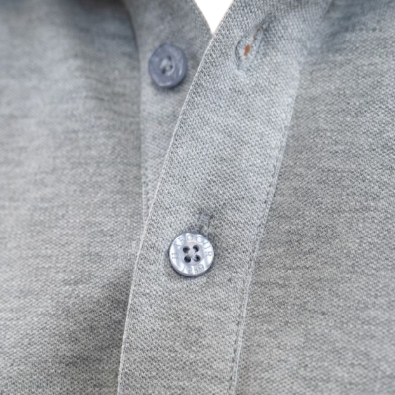 Harcour - Men's long sleeve polo Malik gray heather