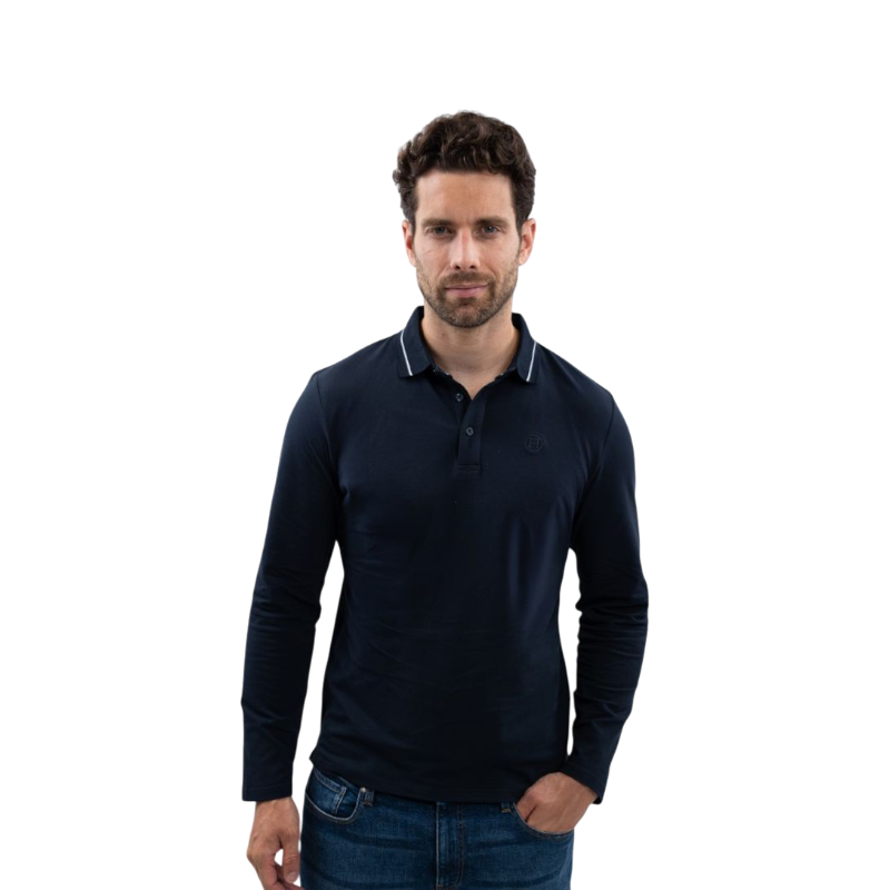 Harcour - Polo met lange mouwen voor heren Malik marine