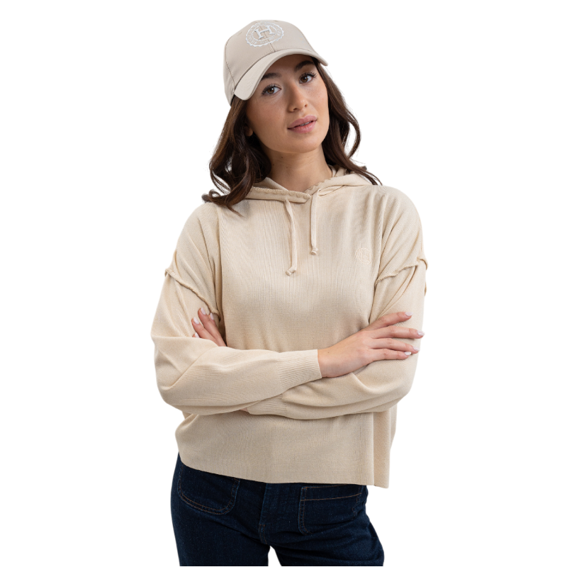 Harcour - Sweat à capuche manches longues femme Plume lin | - Ohlala