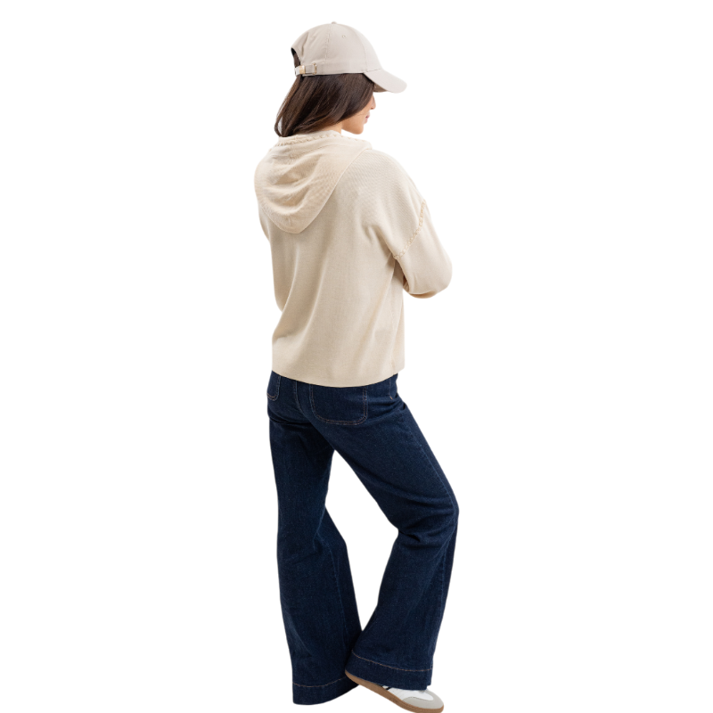 Harcour - Sweat à capuche manches longues femme Plume lin | - Ohlala