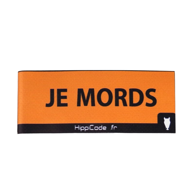 HippiCode - Étiquette velcro je mords | - Ohlala