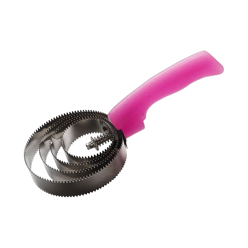 Hippotonic - Etrille métallique ronde fluo pailleté rose | - Ohlala