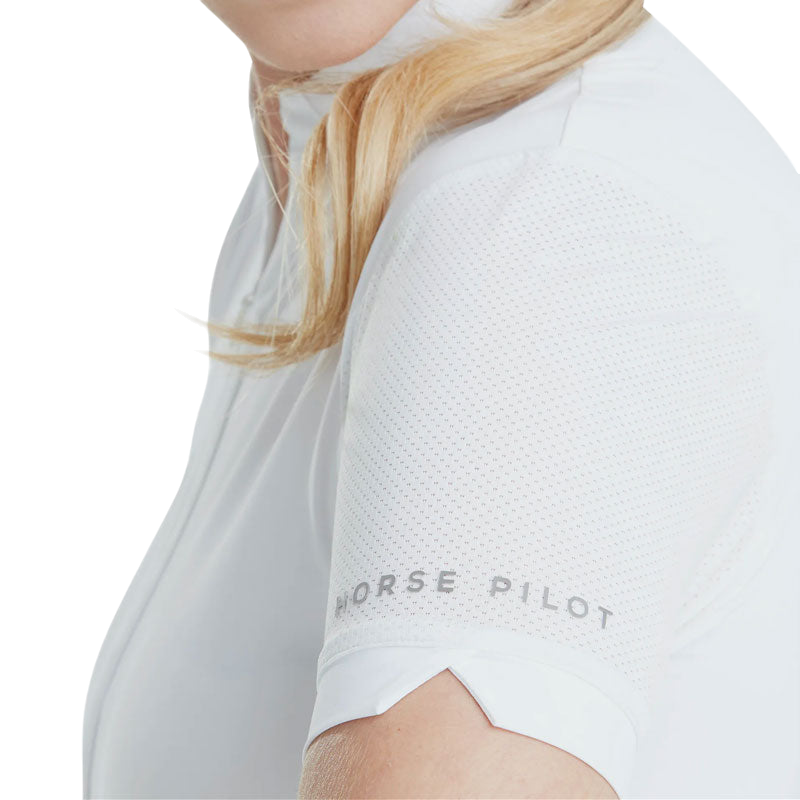 Horse Pilot - Polo d'équitation femme Aeromesh blanc | - Ohlala