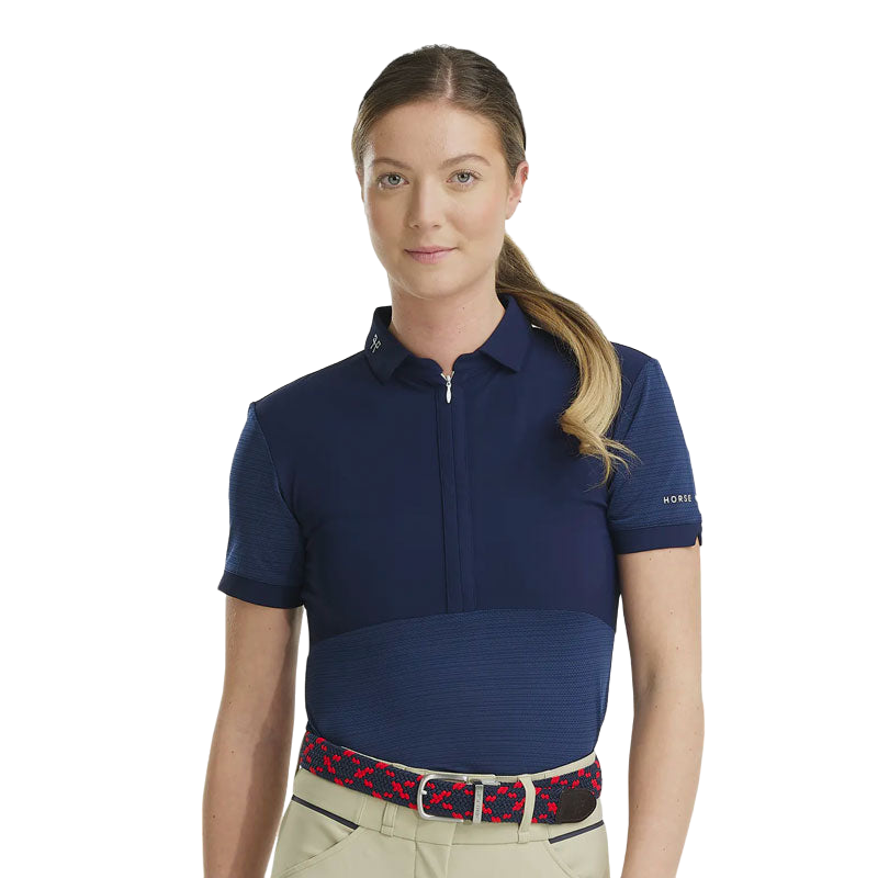 Horse Pilot - Polo d'équitation femme Aeromesh marine | - Ohlala
