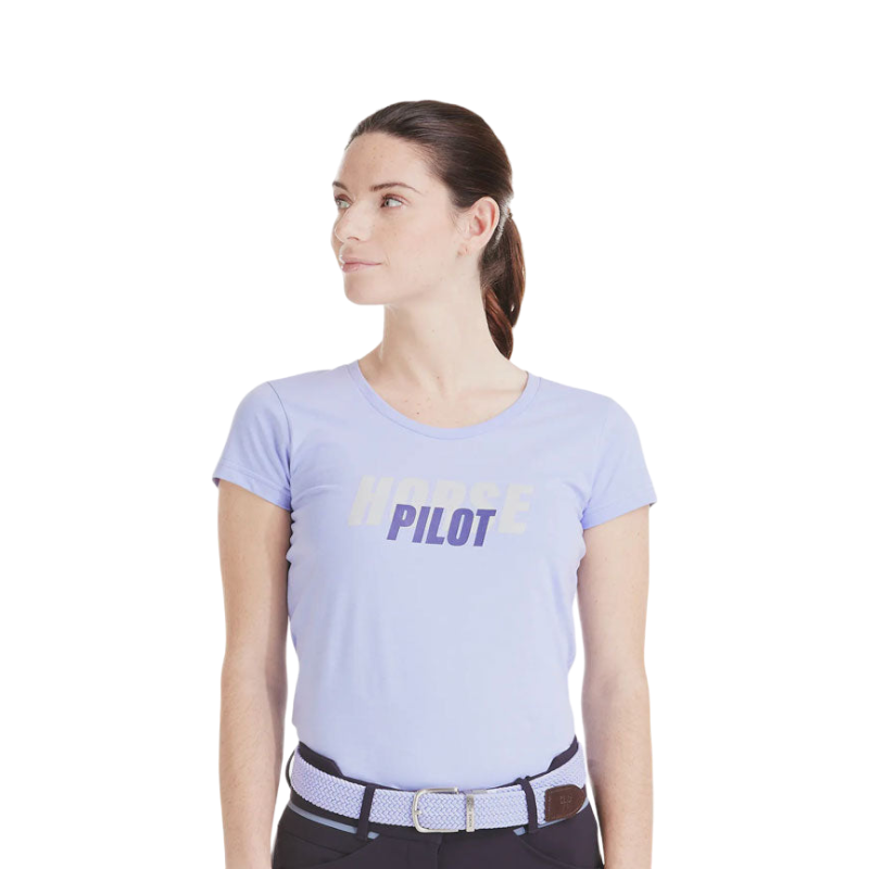 Horse Pilot - T-shirt manches courtes femme Team shirt lavende | - Ohlala