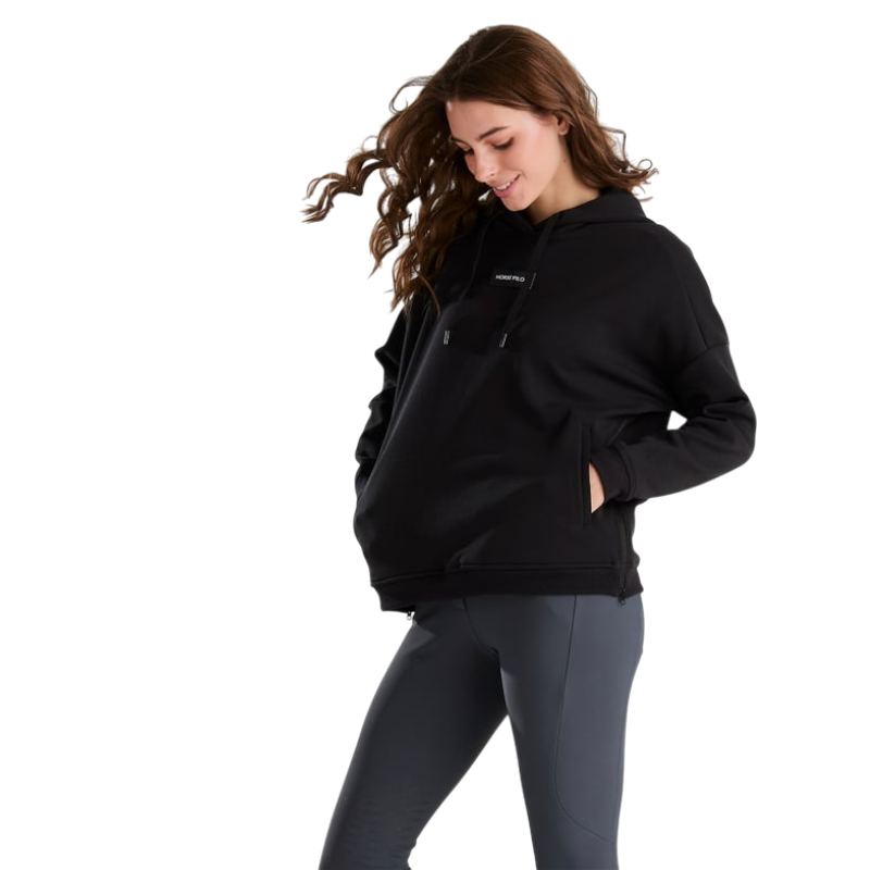 Horse Pilot - Sweat à capuche femme Team noir | - Ohlala