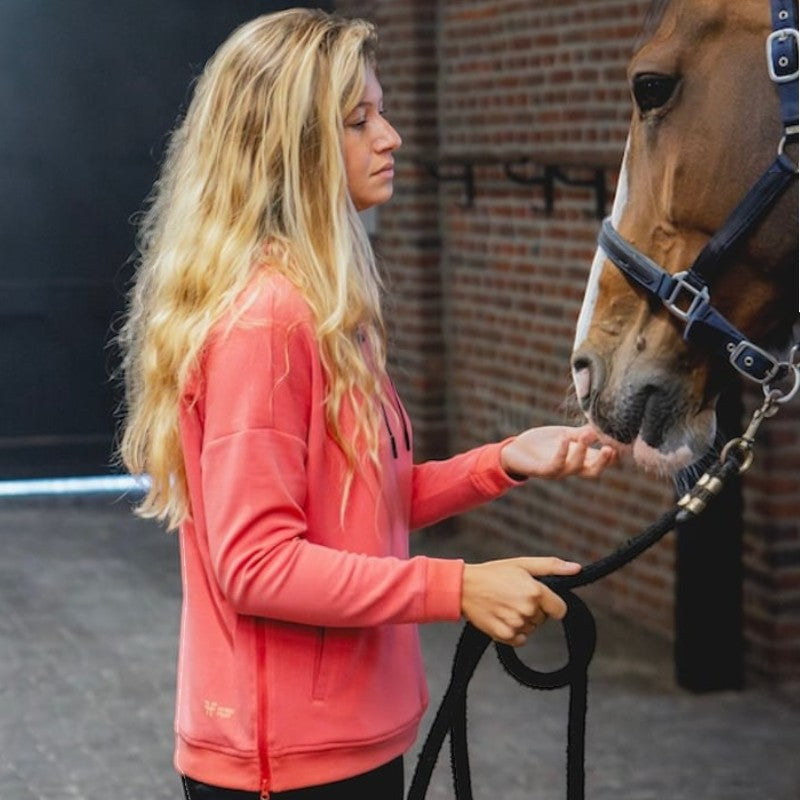 Horse Pilot - Sweat à capuche femme Team rose coral | - Ohlala
