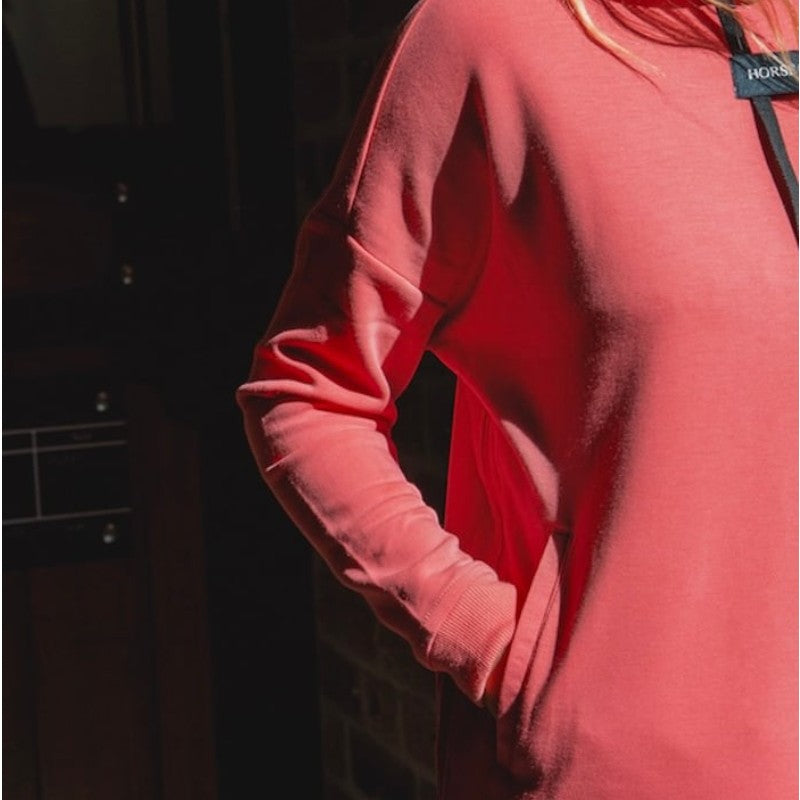 Horse Pilot - Sweat à capuche femme Team rose coral | - Ohlala