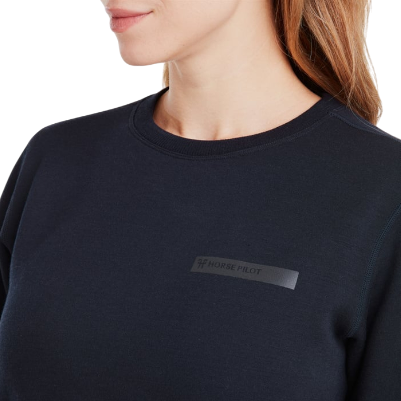 Horse Pilot - Sweat manches longues femme Merinos dark night | - Ohlala