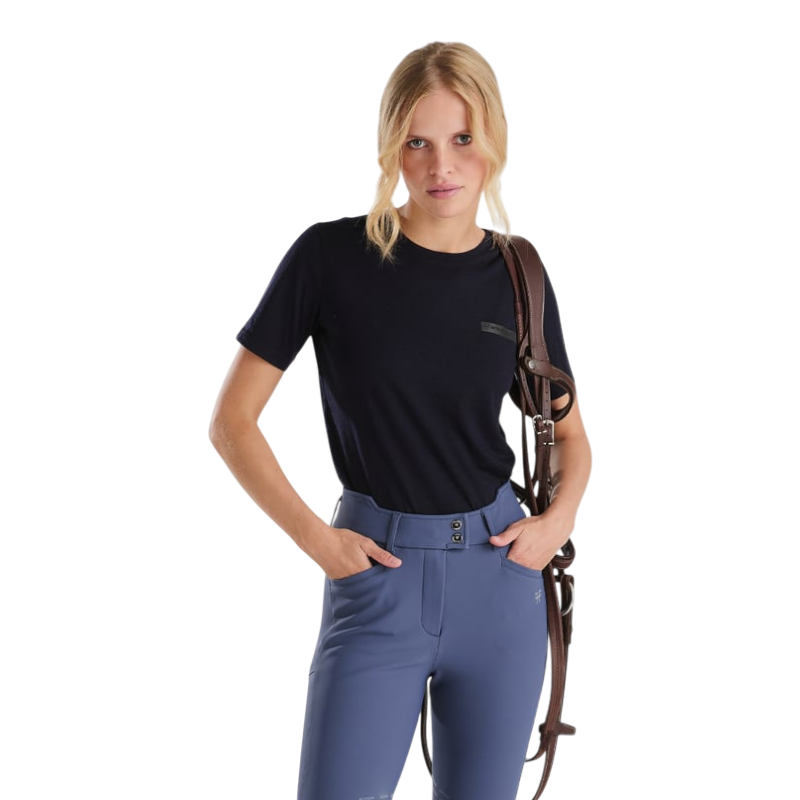 Horse Pilot - T-shirt manches courtes femme Merinos dark night | - Ohlala