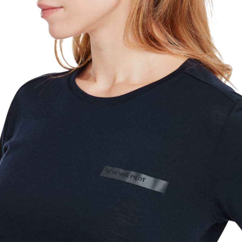 Horse Pilot - T-shirt manches courtes femme Merinos dark night | - Ohlala