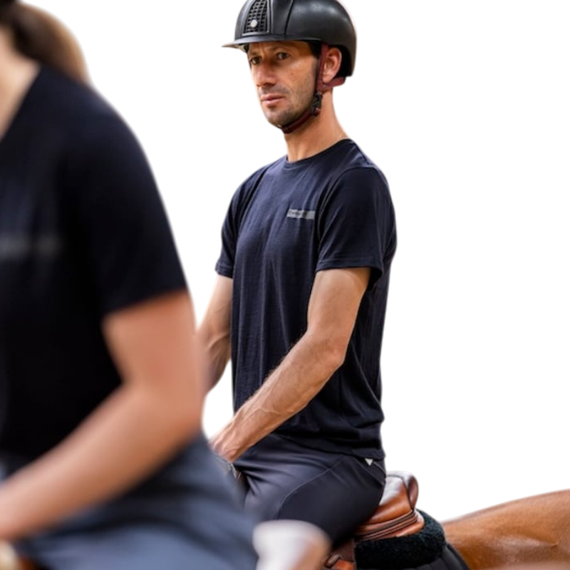 Horse Pilot - T-shirt manches courtes homme Merinos dark night | - Ohlala