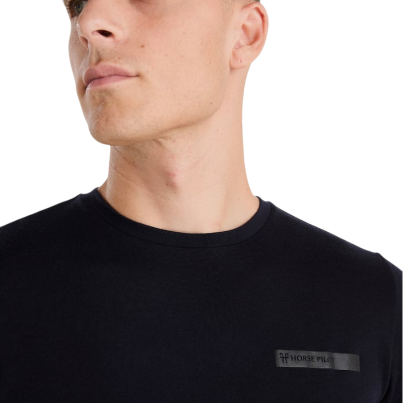 Horse Pilot - T-shirt manches courtes homme Merinos dark night | - Ohlala