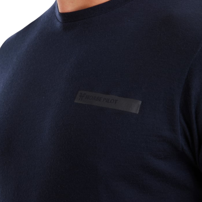 Horse Pilot - T-shirt manches courtes homme Merinos dark night | - Ohlala