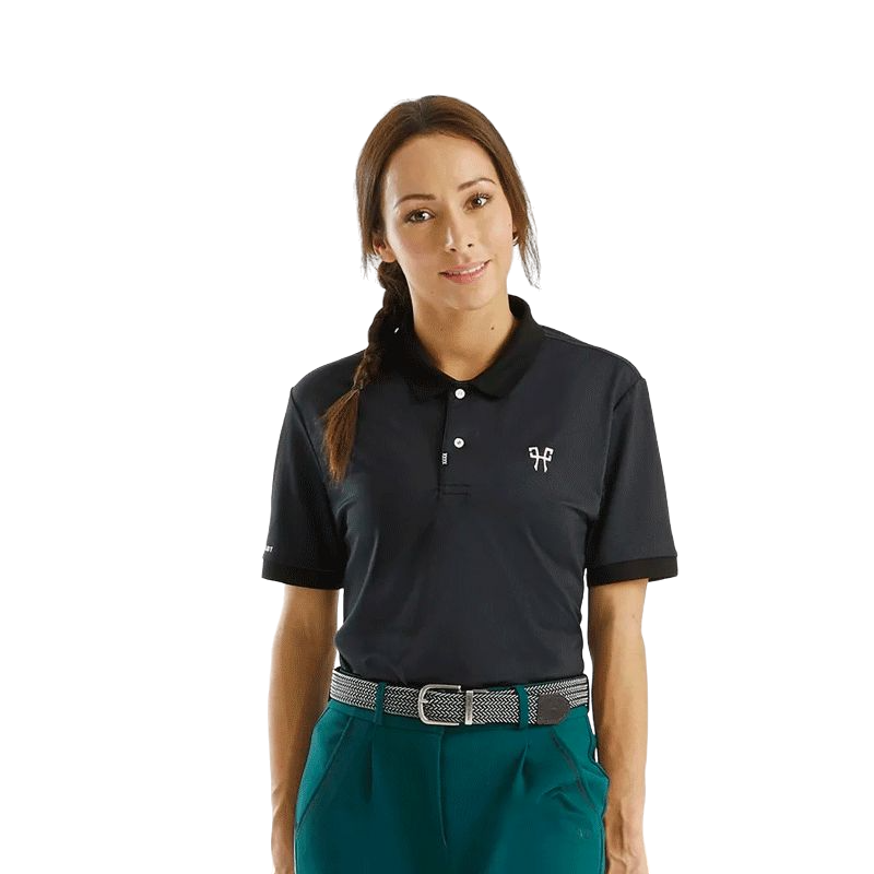 Horse Pilot - Polos manches courtes unisex Atlas noir | - Ohlala