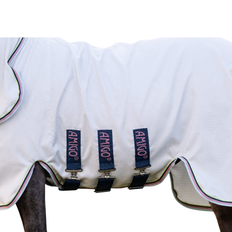Horseware - Chemise anti-mouches Amigo Ripstop Petite Hoody argent/ lime/ marine/ rose | - Ohlala