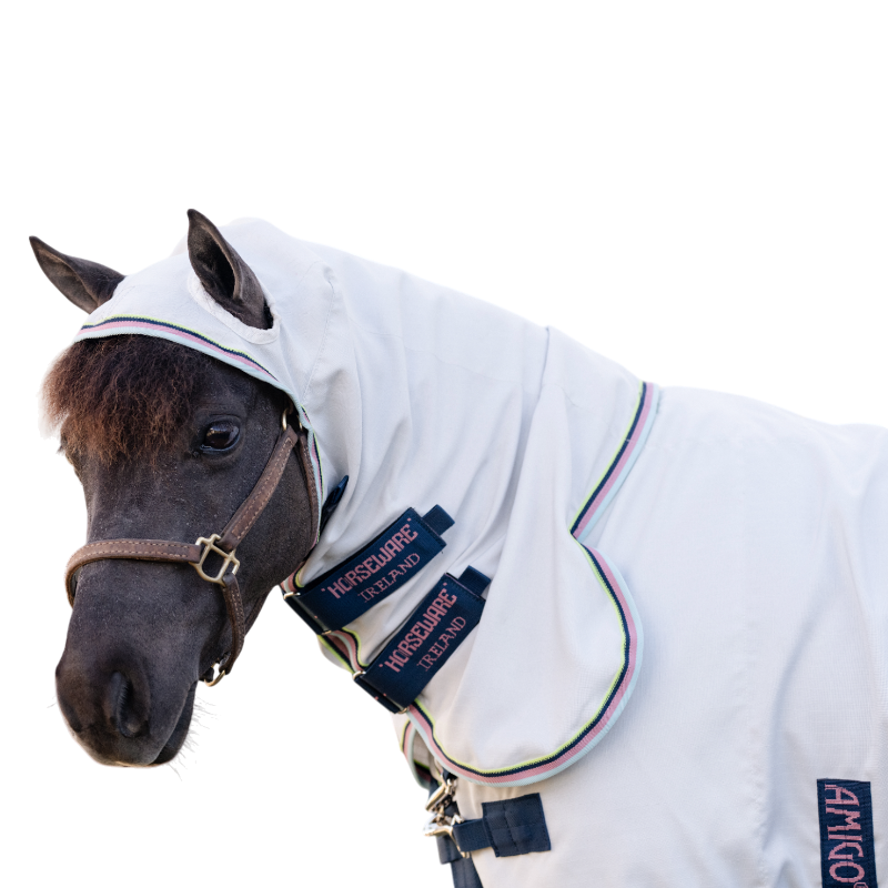 Horseware - Chemise anti-mouches Amigo Ripstop Petite Hoody argent/ lime/ marine/ rose | - Ohlala