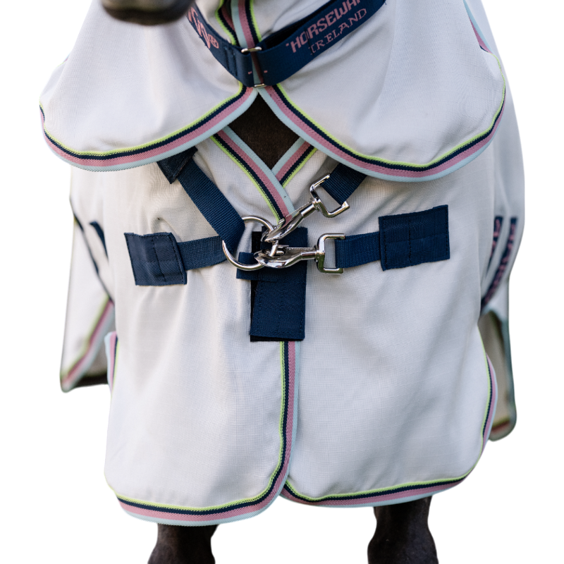 Horseware - Chemise anti-mouches Amigo Ripstop Petite Hoody argent/ lime/ marine/ rose | - Ohlala