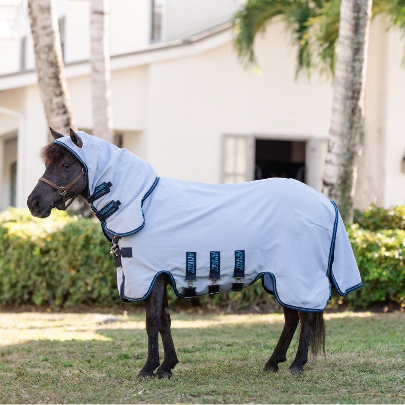 Horseware - Chemise anti-mouches Amigo Ripstop Petite Hoody azure blue/ marine/ bleu électrique | - Ohlala