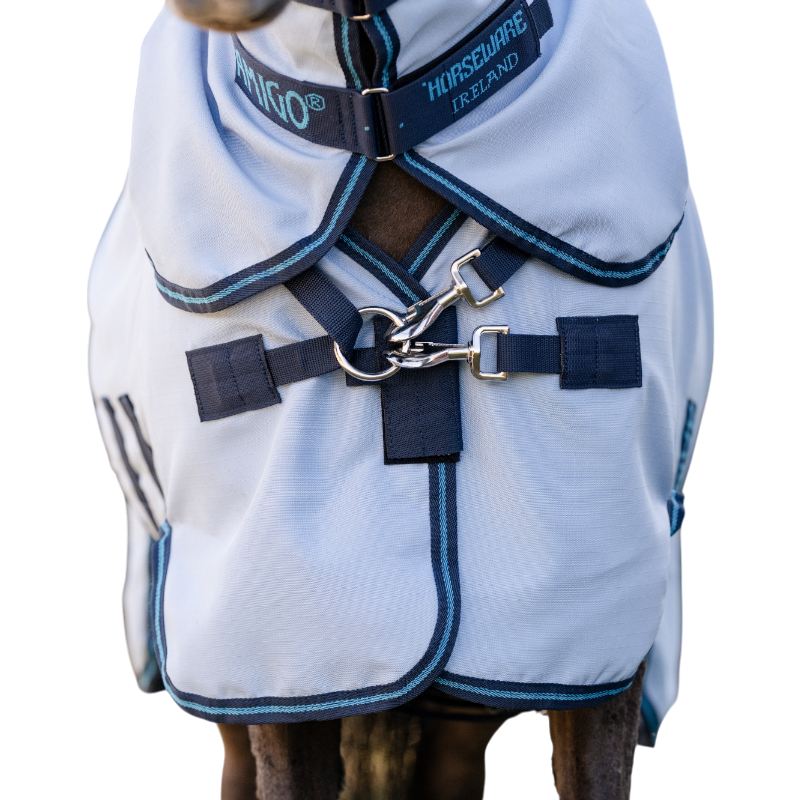 Horseware - Chemise anti-mouches Amigo Ripstop Petite Hoody azure blue/ marine/ bleu électrique | - Ohlala