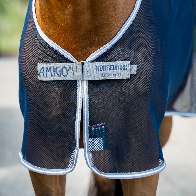 Horseware - Chemise séchante Amigo Net Cooler marine/ titanium grey/ argent | - Ohlala