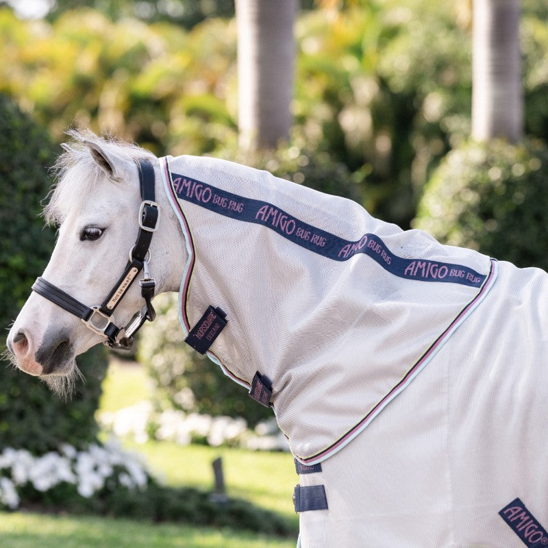 Horseware - Couverture anti-mouches Amigo Bug Rug Plus Pony argent/ lime/ marine/ rose/ bleu | - Ohlala